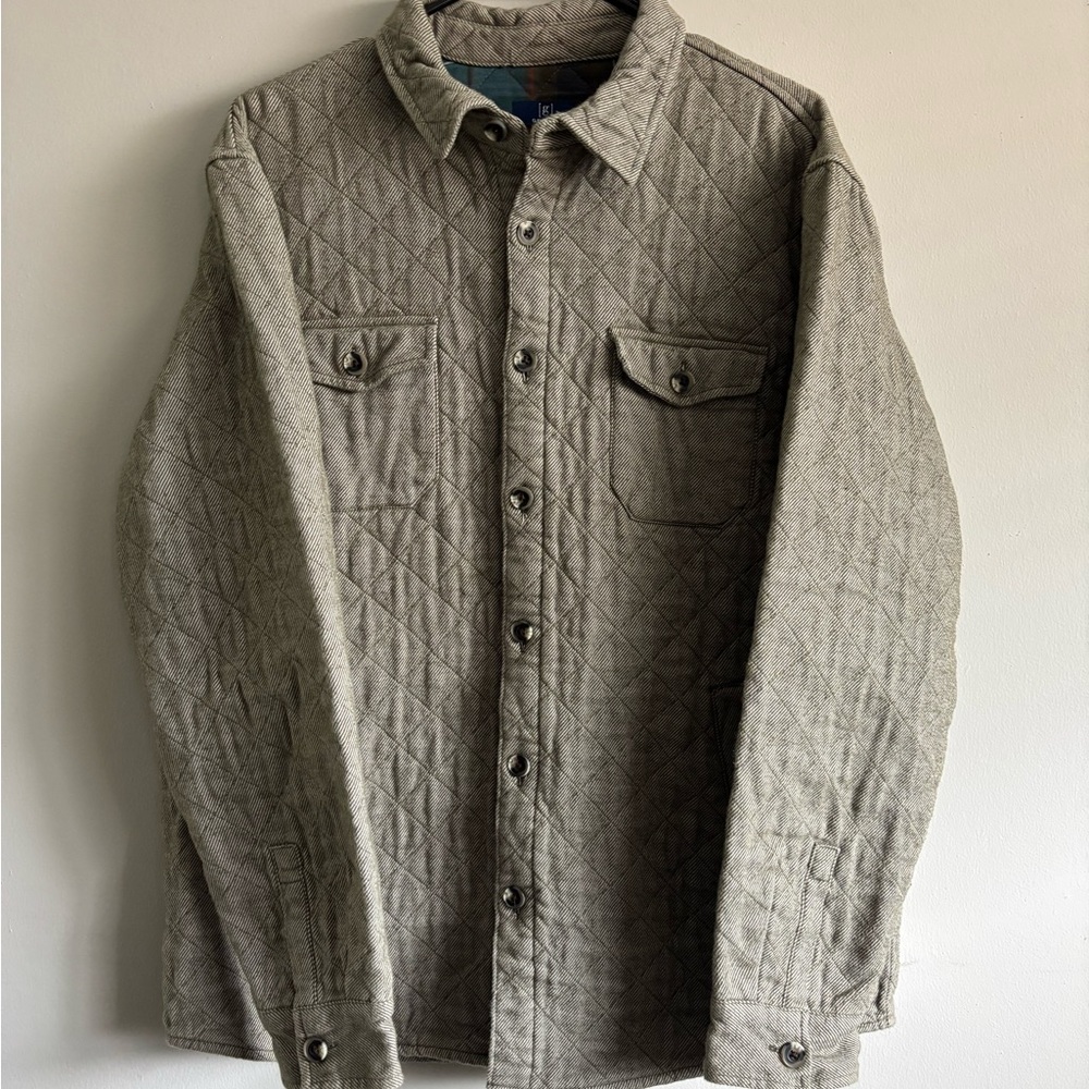 George Men's Quilted Tan Shirt Jacket